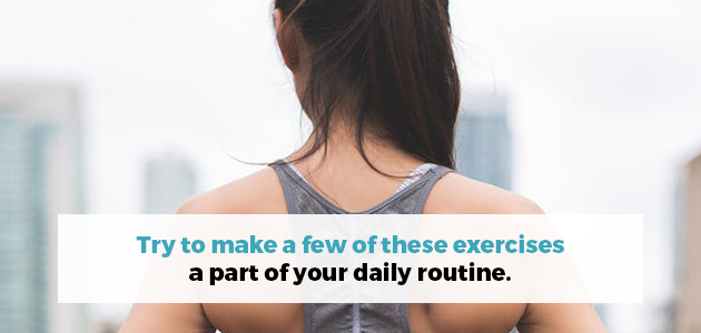add exercise to daily routine to treat neck pain