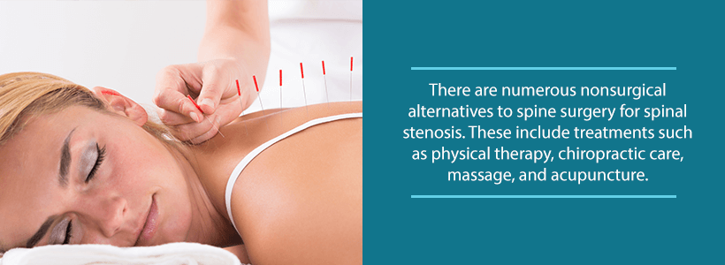 woman receives acupuncture for spinal stenosis