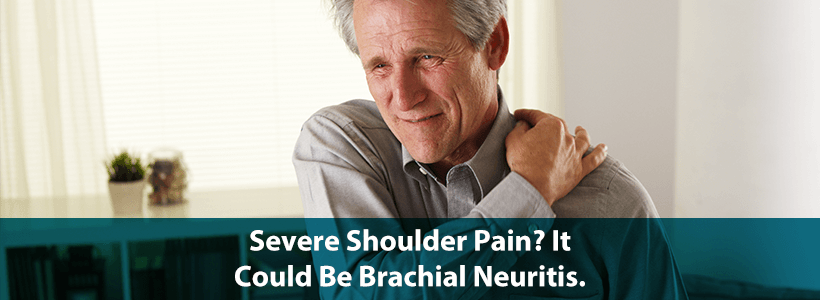 man with sever shoulder pain from brachial neuritis