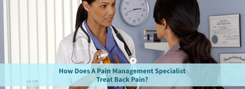 pain management specialist with patient