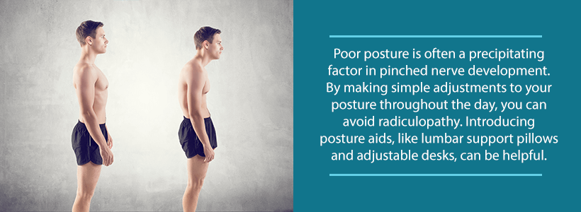 poor posture leading to pinched nerve vs. correct posture