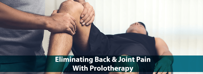 performing exam for joint pain before prolotherapy