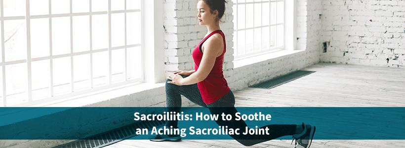 woman performing stretch for sacroiliitis